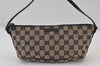 Authentic GUCCI Vintage Hand Bag Pouch Purse GG Canvas Leather 07198 Black 8490J