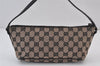 Authentic GUCCI Vintage Hand Bag Pouch Purse GG Canvas Leather 07198 Black 8490J