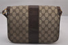 Authentic GUCCI Shoulder Cross Body Bag GG PVC Leather Brown Junk 8491I