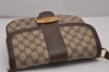 Authentic GUCCI Shoulder Cross Body Bag GG PVC Leather Brown Junk 8491I