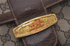 Authentic GUCCI Shoulder Cross Body Bag GG PVC Leather Brown Junk 8491I