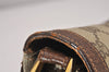 Authentic GUCCI Shoulder Cross Body Bag GG PVC Leather Brown Junk 8491I