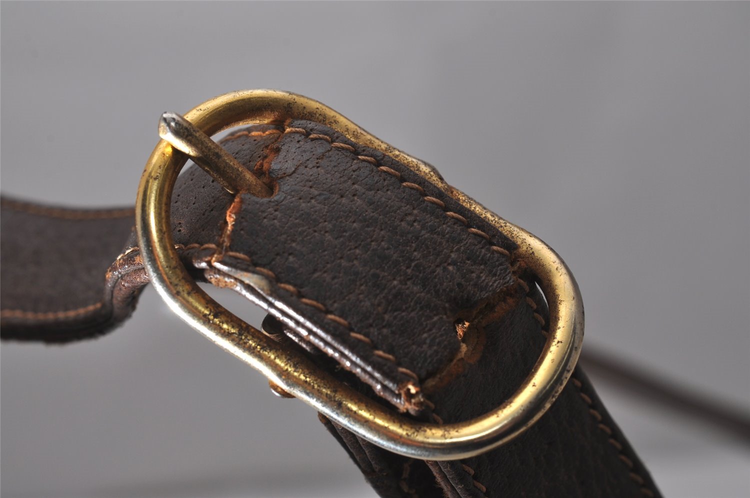 Authentic GUCCI Shoulder Cross Body Bag GG PVC Leather Brown Junk 8491I