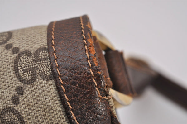 Authentic GUCCI Shoulder Cross Body Bag GG PVC Leather Brown Junk 8491I