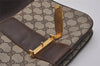Authentic GUCCI Shoulder Cross Body Bag GG PVC Leather Brown Junk 8491I