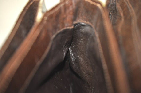 Authentic GUCCI Shoulder Cross Body Bag GG PVC Leather Brown Junk 8491I