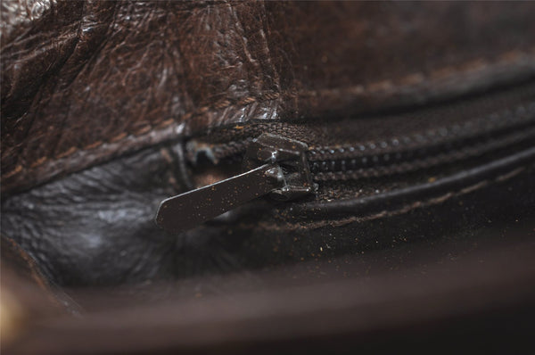 Authentic GUCCI Shoulder Cross Body Bag GG PVC Leather Brown Junk 8491I