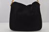 Authentic GUCCI Bamboo 2Way Shoulder Hand Bag Suede Leather Black Junk 8491J