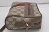 Authentic GUCCI Web Sherry Line Shoulder Cross Bag GG PVC Leather Brown 8492I
