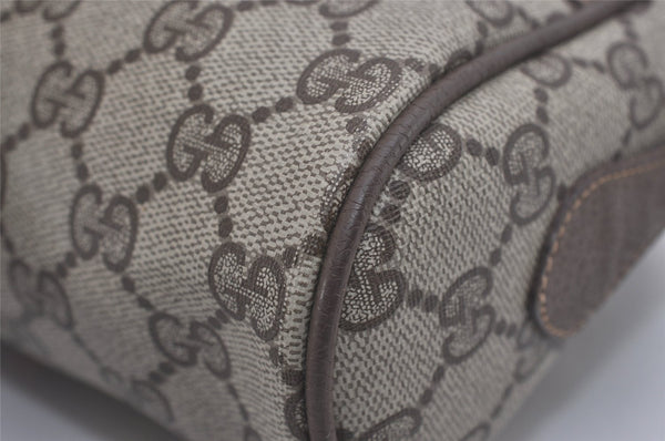 Authentic GUCCI Web Sherry Line Shoulder Cross Bag GG PVC Leather Brown 8492I