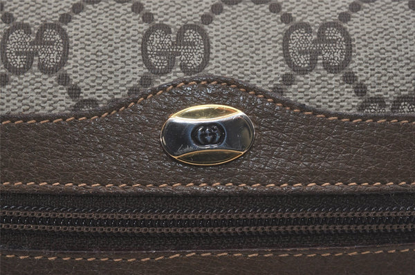 Authentic GUCCI Web Sherry Line Shoulder Cross Bag GG PVC Leather Brown 8492I