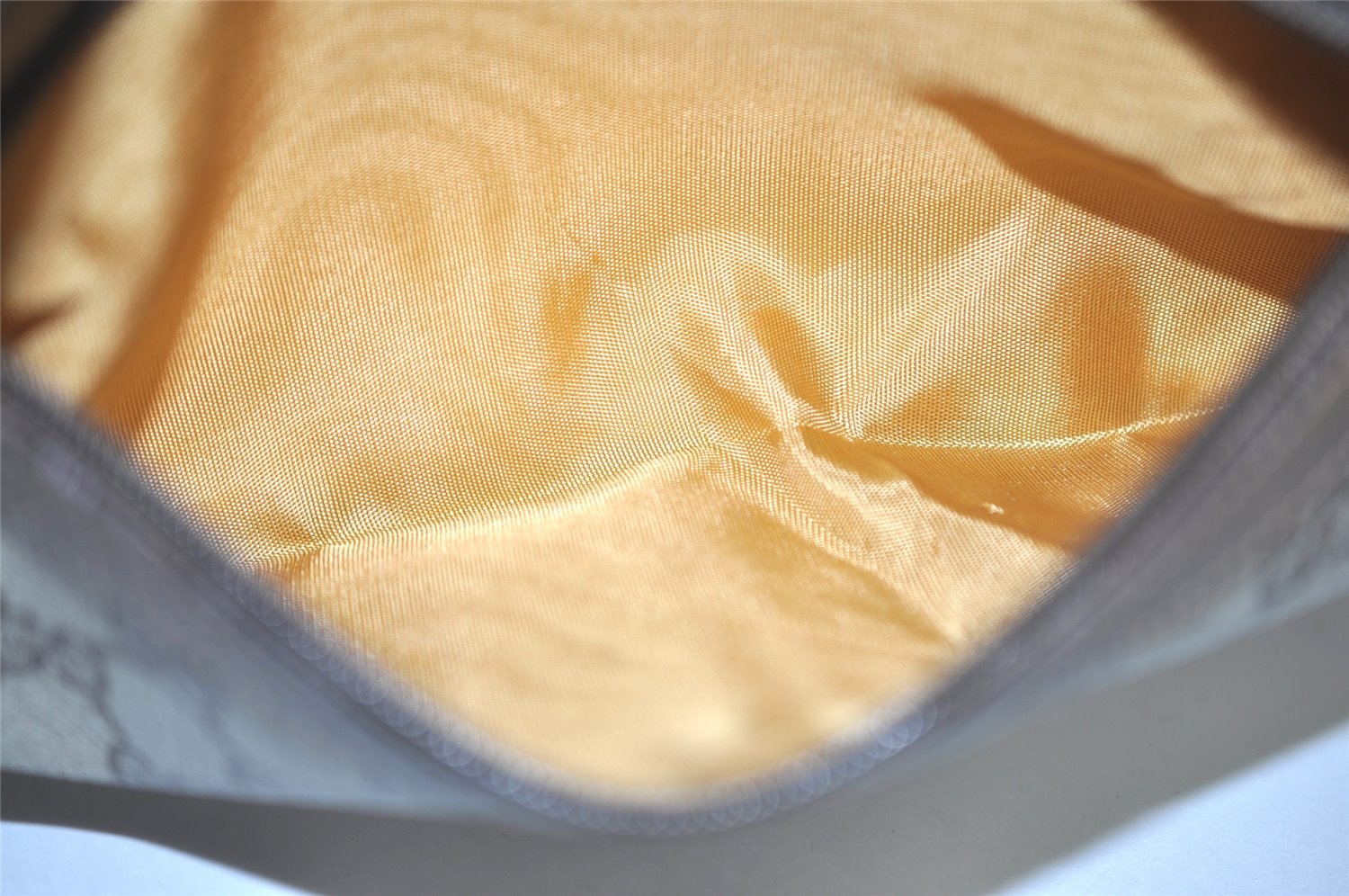 Authentic GUCCI Web Sherry Line Shoulder Cross Bag GG PVC Leather Brown 8492I