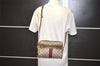 Authentic GUCCI Web Sherry Line Shoulder Cross Bag GG PVC Leather Brown 8492I