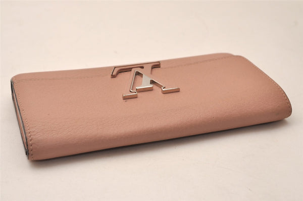 Authentic Louis Vuitton Taurillon Portefeuille Capucines Wallet Pink LV 8492J