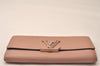 Authentic Louis Vuitton Taurillon Portefeuille Capucines Wallet Pink LV 8492J