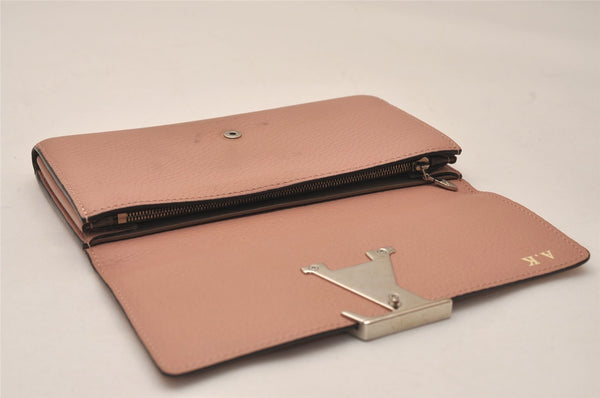 Authentic Louis Vuitton Taurillon Portefeuille Capucines Wallet Pink LV 8492J