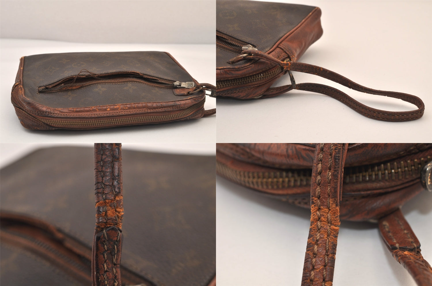 Authentic Louis Vuitton Monogram Pochette Sport Clutch Hand Bag Old Model 8492M