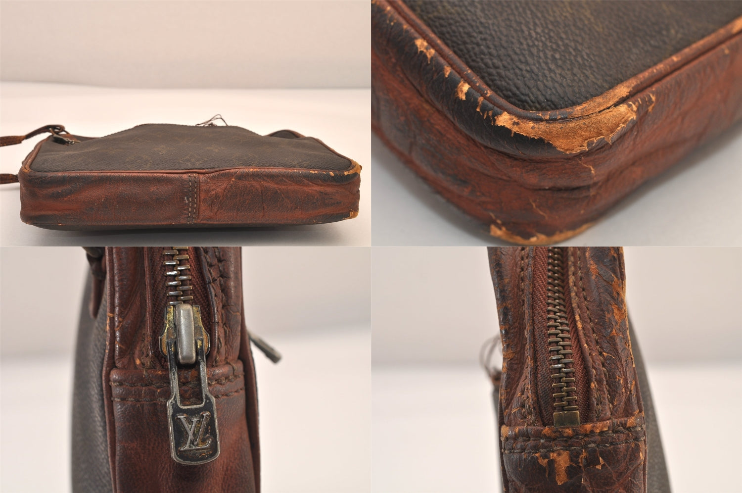 Authentic Louis Vuitton Monogram Pochette Sport Clutch Hand Bag Old Model 8492M