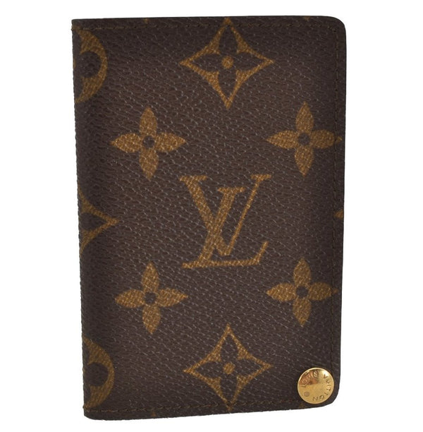 Auth Louis Vuitton Monogram Porte Cartes Credit Pression M60937 Card Case 8493J