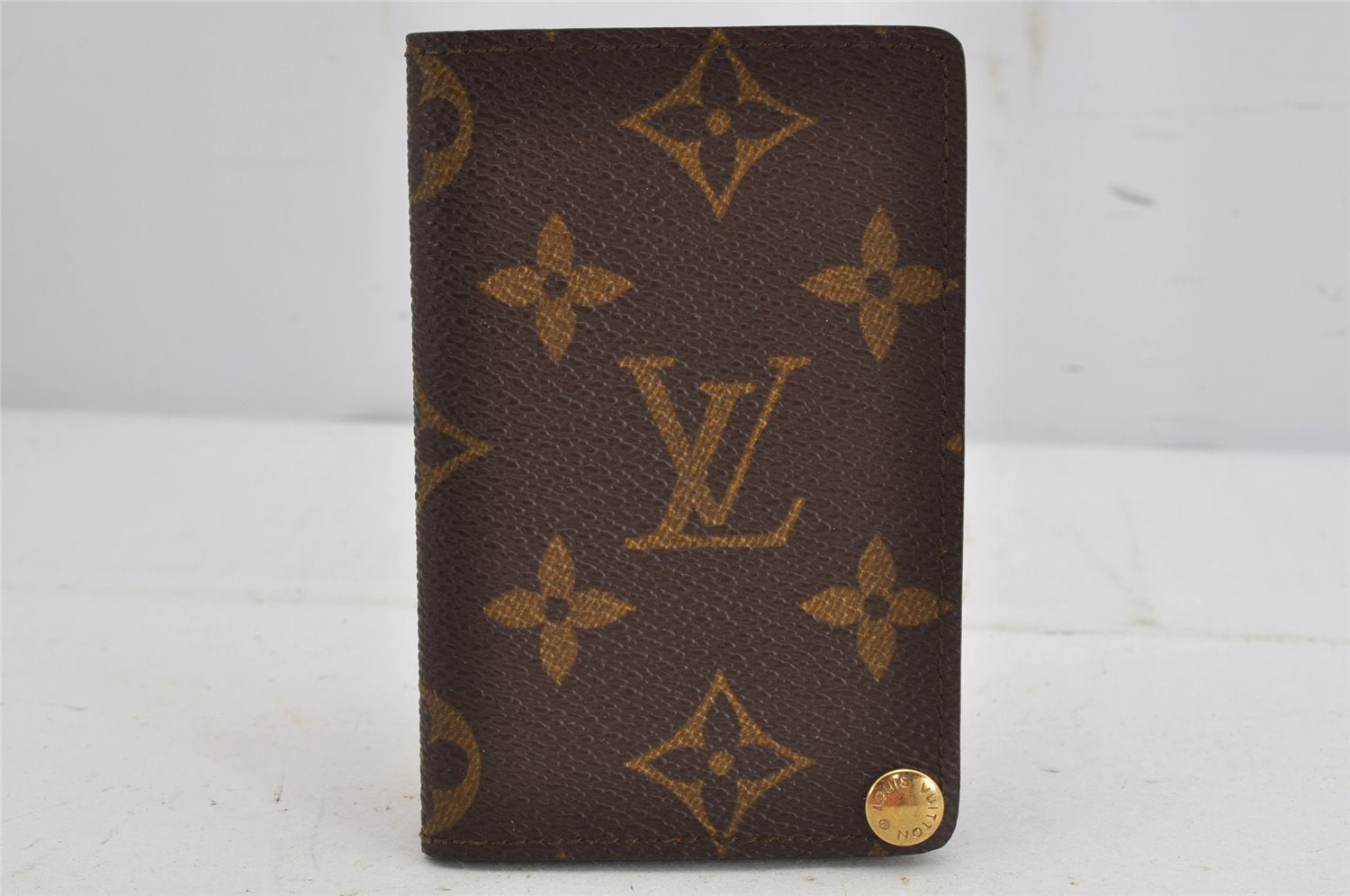 Auth Louis Vuitton Monogram Porte Cartes Credit Pression M60937 Card Case 8493J