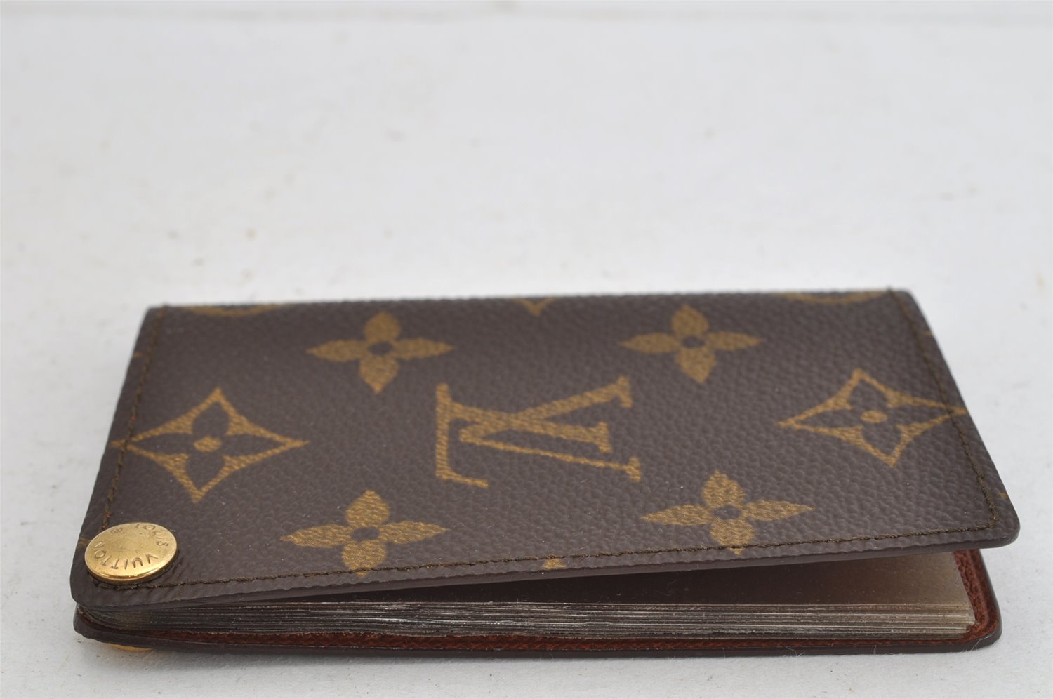 Auth Louis Vuitton Monogram Porte Cartes Credit Pression M60937 Card Case 8493J