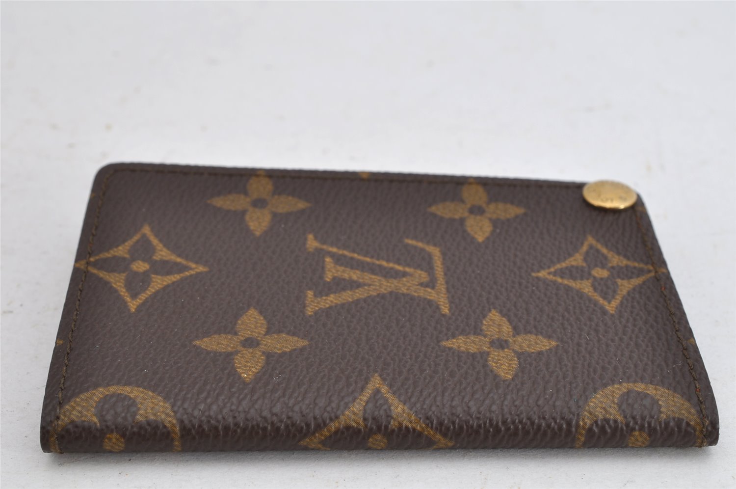 Auth Louis Vuitton Monogram Porte Cartes Credit Pression M60937 Card Case 8493J