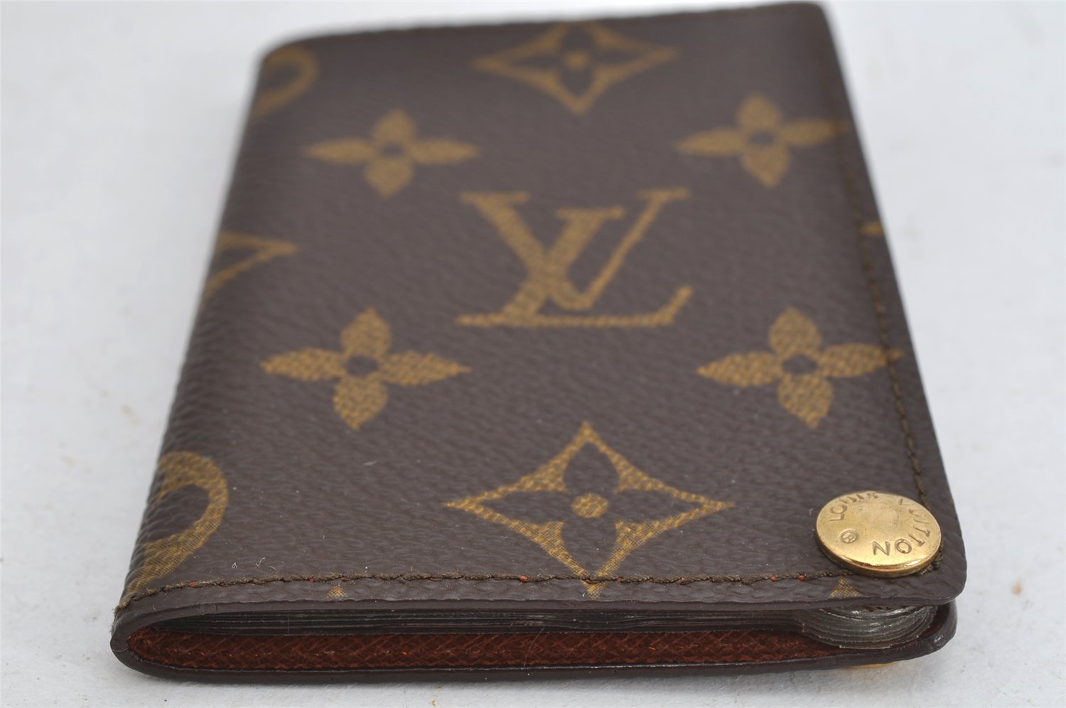 Auth Louis Vuitton Monogram Porte Cartes Credit Pression M60937 Card Case 8493J