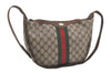 Authentic GUCCI Web Sherry Line Shoulder Cross Bag GG PVC Leather Brown 8494I