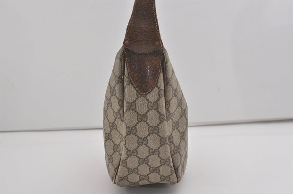 Authentic GUCCI Web Sherry Line Shoulder Cross Bag GG PVC Leather Brown 8494I