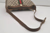 Authentic GUCCI Web Sherry Line Shoulder Cross Bag GG PVC Leather Brown 8494I