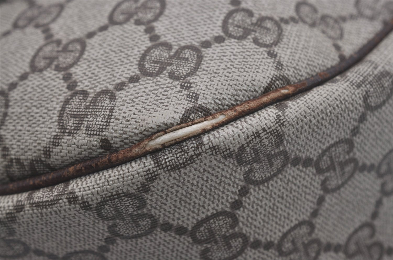 Authentic GUCCI Web Sherry Line Shoulder Cross Bag GG PVC Leather Brown 8494I