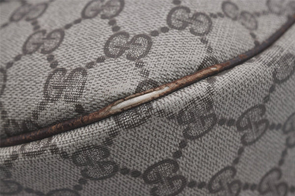 Authentic GUCCI Web Sherry Line Shoulder Cross Bag GG PVC Leather Brown 8494I