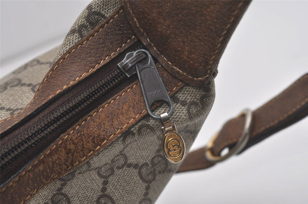 Authentic GUCCI Web Sherry Line Shoulder Cross Bag GG PVC Leather Brown 8494I