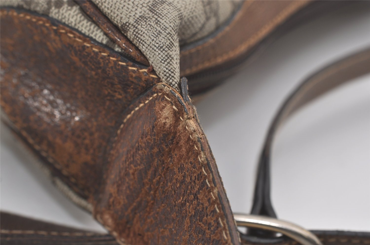 Authentic GUCCI Web Sherry Line Shoulder Cross Bag GG PVC Leather Brown 8494I