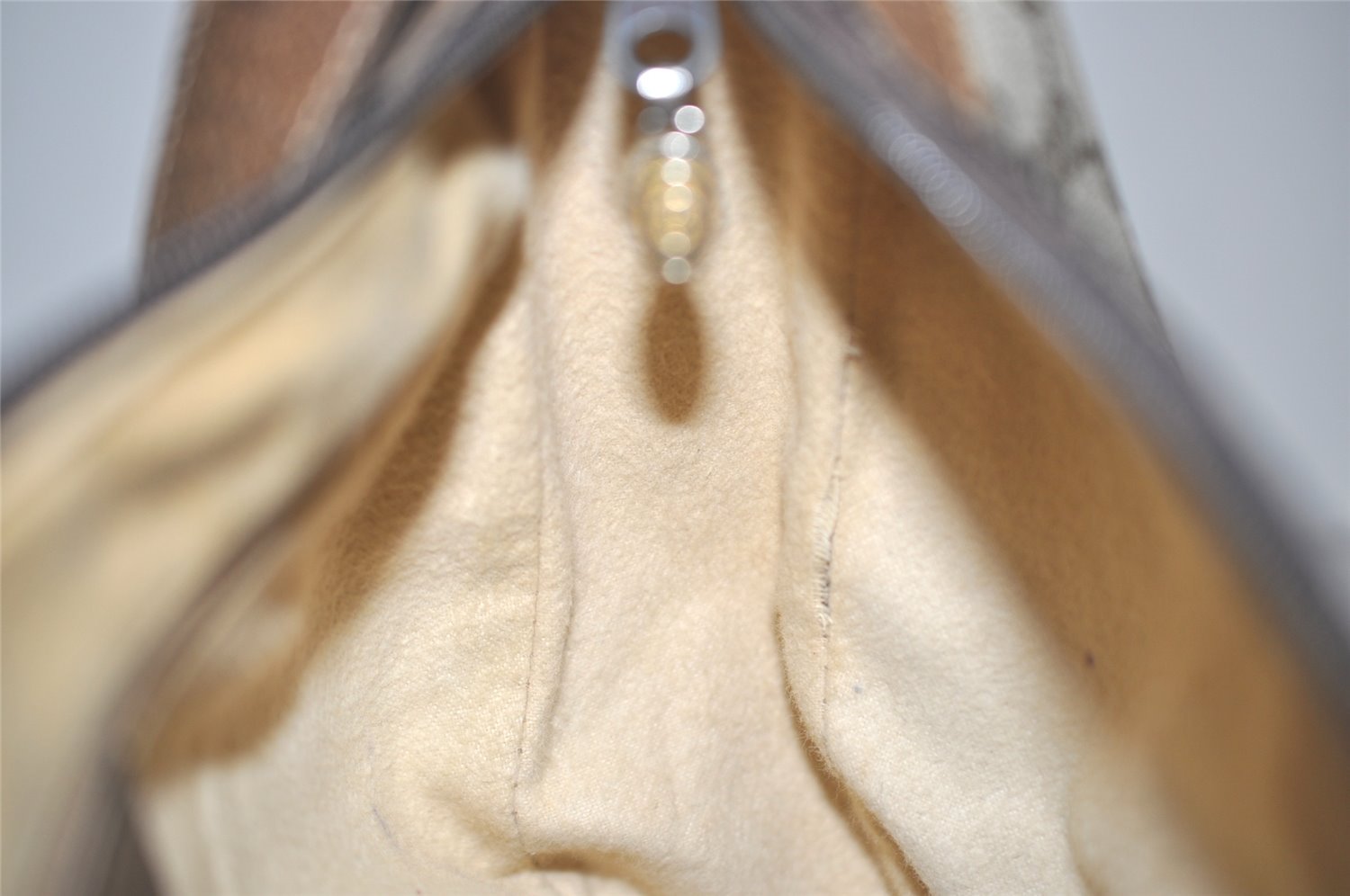 Authentic GUCCI Web Sherry Line Shoulder Cross Bag GG PVC Leather Brown 8494I