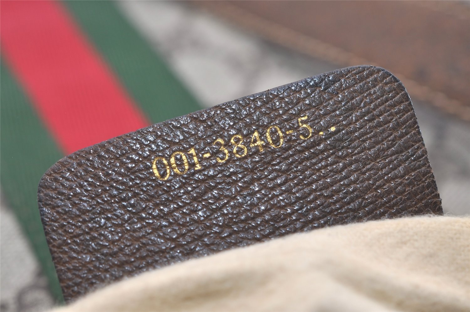 Authentic GUCCI Web Sherry Line Shoulder Cross Bag GG PVC Leather Brown 8494I