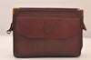 Authentic Cartier Must de Cartier Clutch Hand Bag Leather Bordeaux Red 8494M