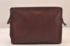 Authentic Cartier Must de Cartier Clutch Hand Bag Leather Bordeaux Red 8494M