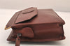Authentic Cartier Must de Cartier Clutch Hand Bag Leather Bordeaux Red 8494M