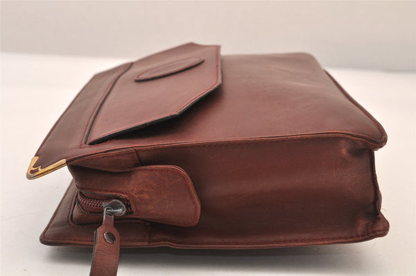 Authentic Cartier Must de Cartier Clutch Hand Bag Leather Bordeaux Red 8494M