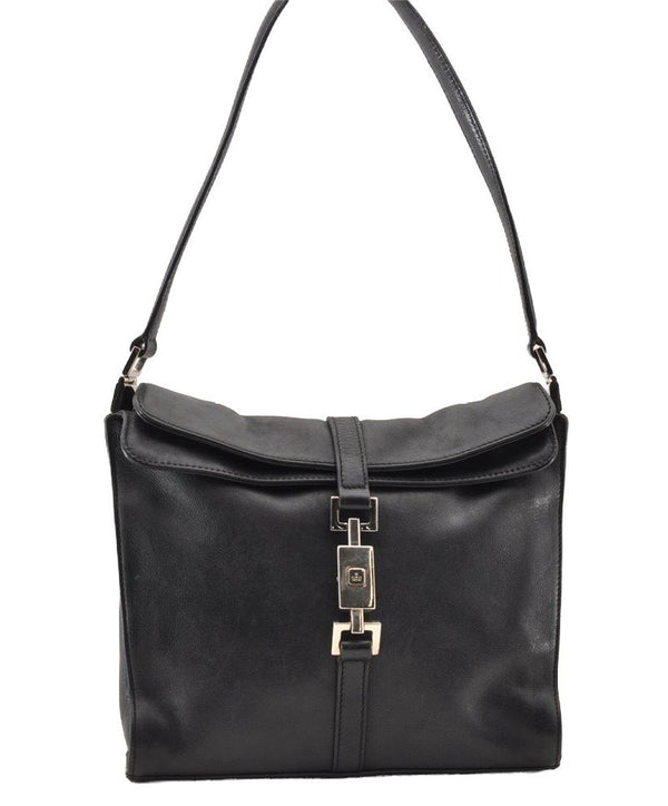 Authentic GUCCI Jackie Shoulder Hand Bag Purse Leather 0013734 Black 8495I
