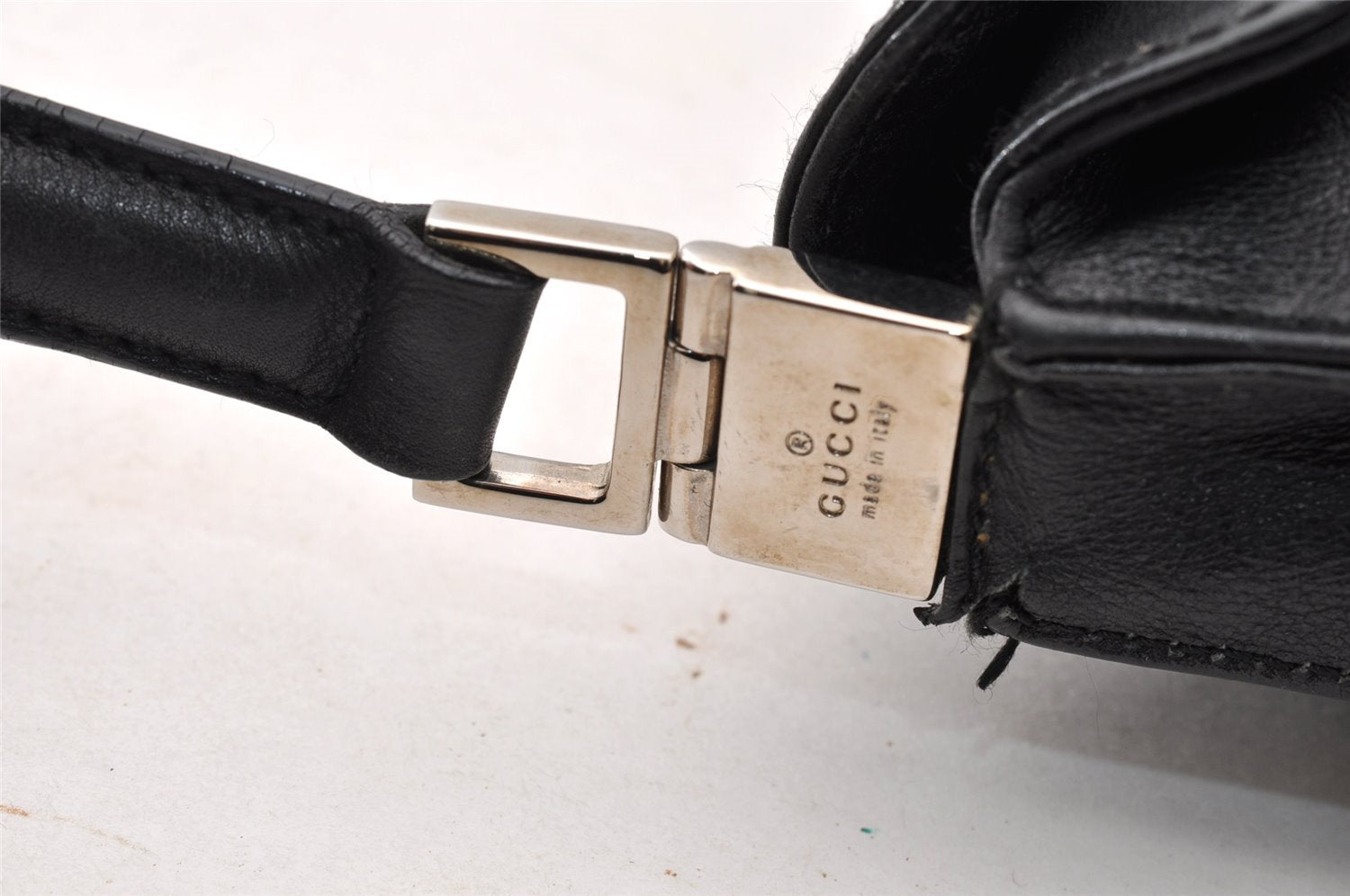 Authentic GUCCI Jackie Shoulder Hand Bag Purse Leather 0013734 Black 8495I