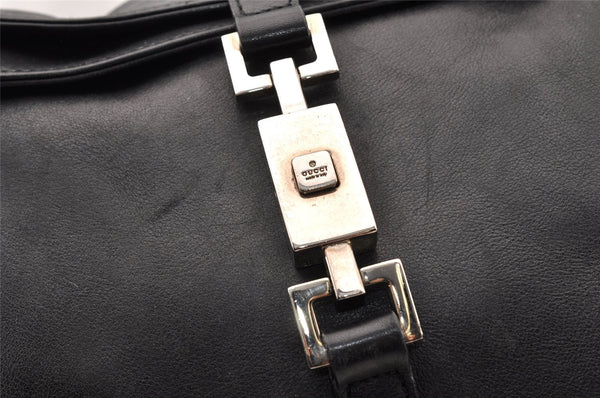 Authentic GUCCI Jackie Shoulder Hand Bag Purse Leather 0013734 Black 8495I