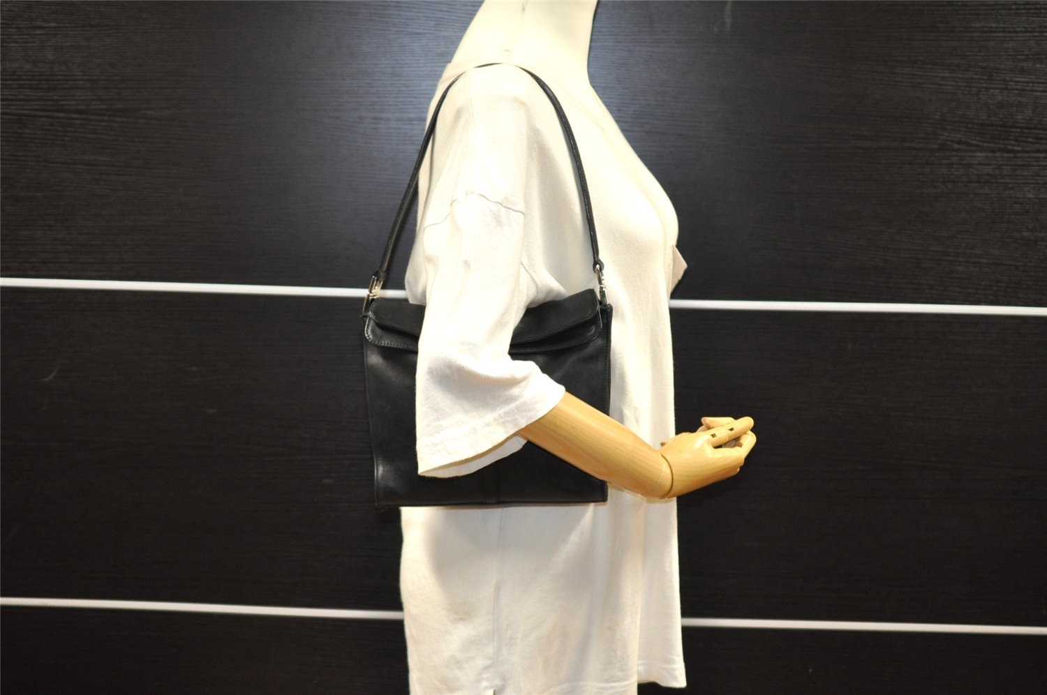 Authentic GUCCI Jackie Shoulder Hand Bag Purse Leather 0013734 Black 8495I