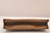 Authentic FENDI Vintage Zucchino Clutch Hand Bag Purse PVC Leather Brown 8495M