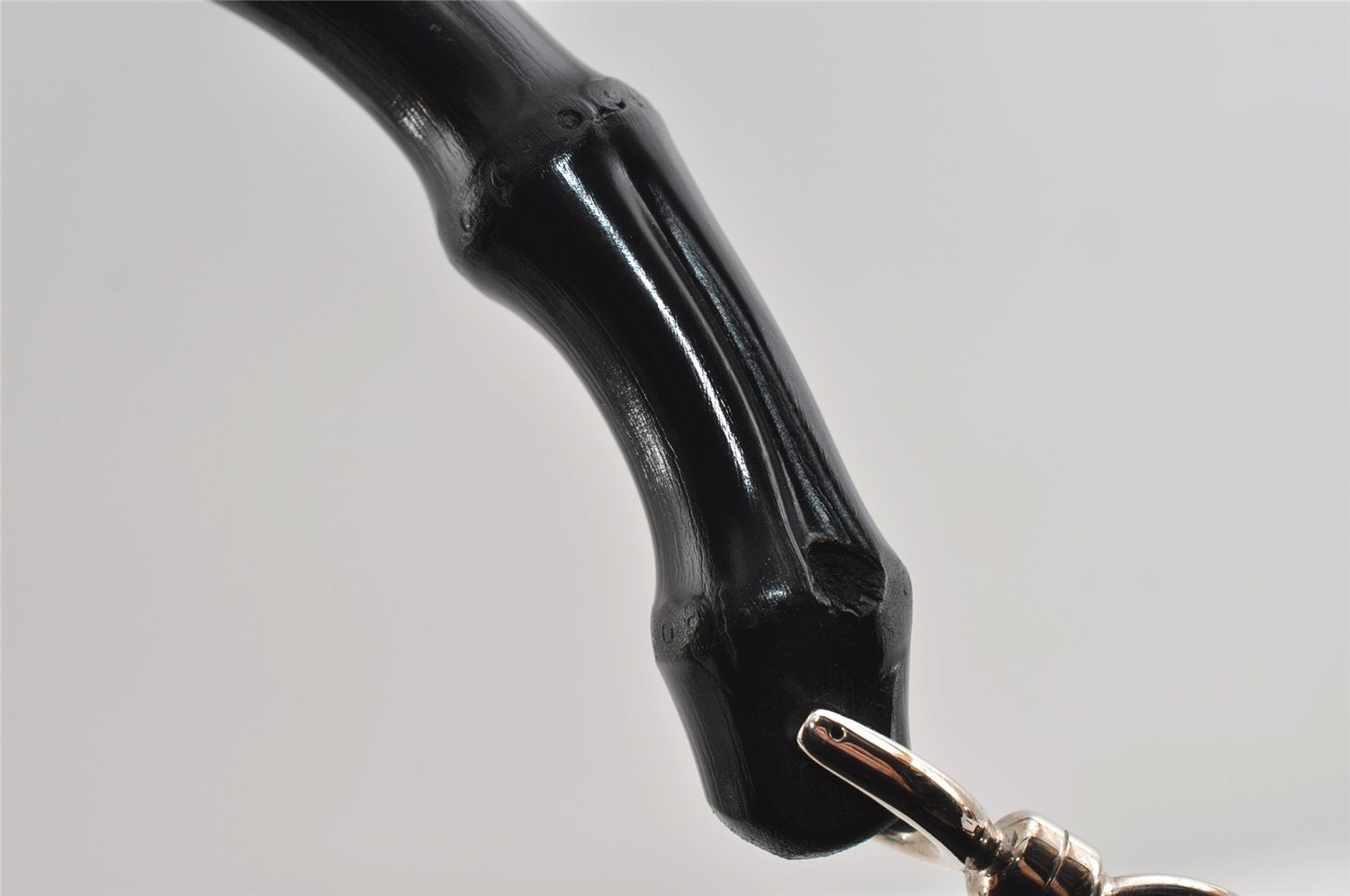 Authentic GUCCI Bamboo Shoulder Hand Bag Nylon Leather 0011638 Black 8496I