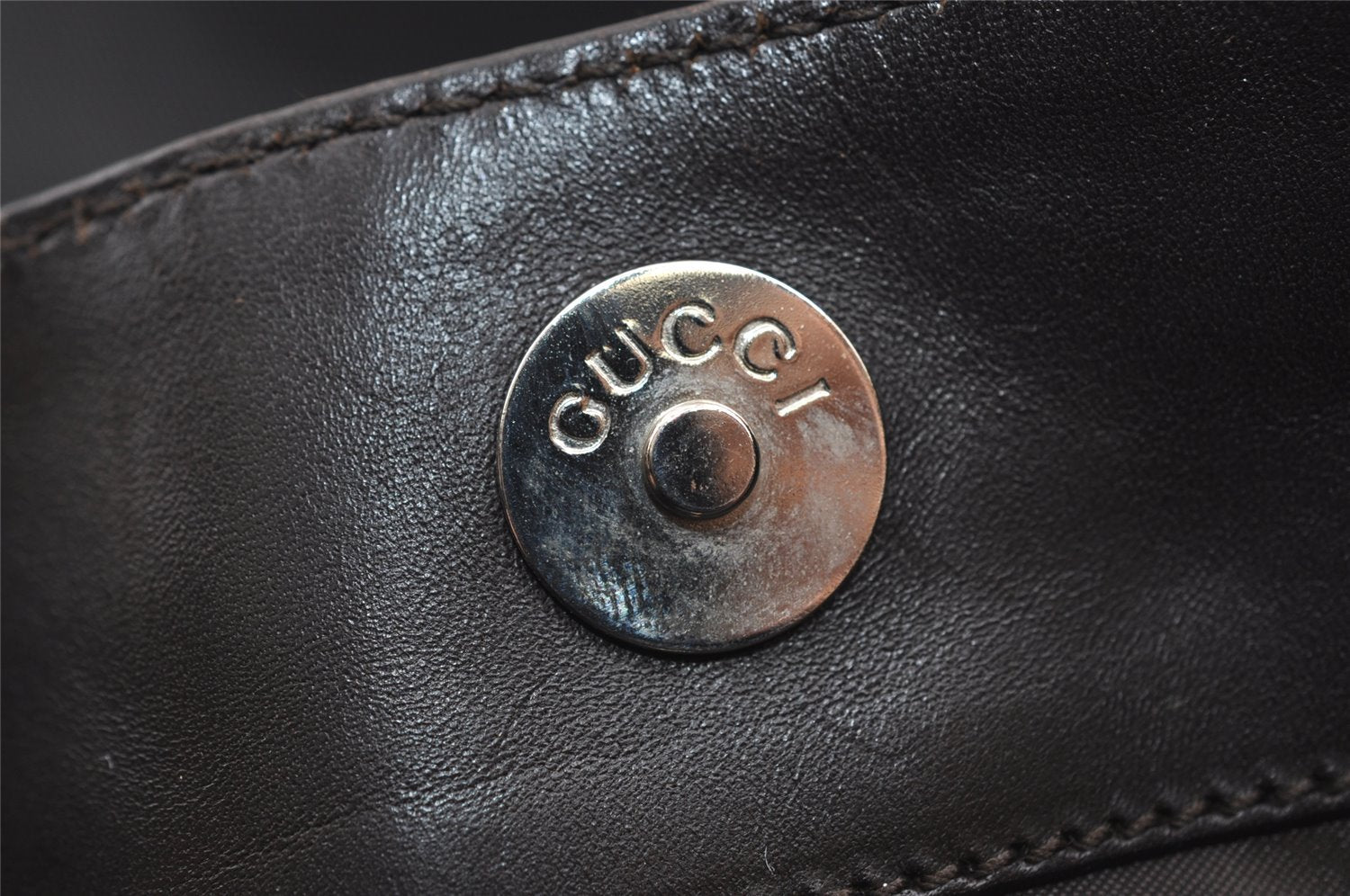 Authentic GUCCI Bamboo Shoulder Hand Bag Nylon Leather 0011638 Black 8496I