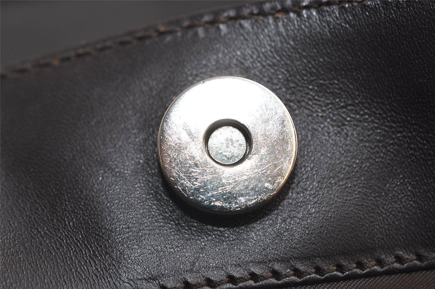 Authentic GUCCI Bamboo Shoulder Hand Bag Nylon Leather 0011638 Black 8496I