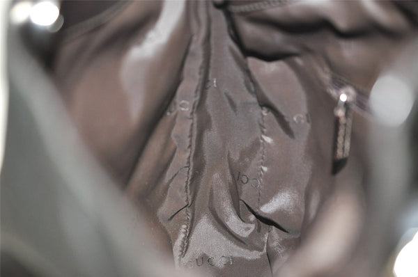 Authentic GUCCI Bamboo Shoulder Hand Bag Nylon Leather 0011638 Black 8496I