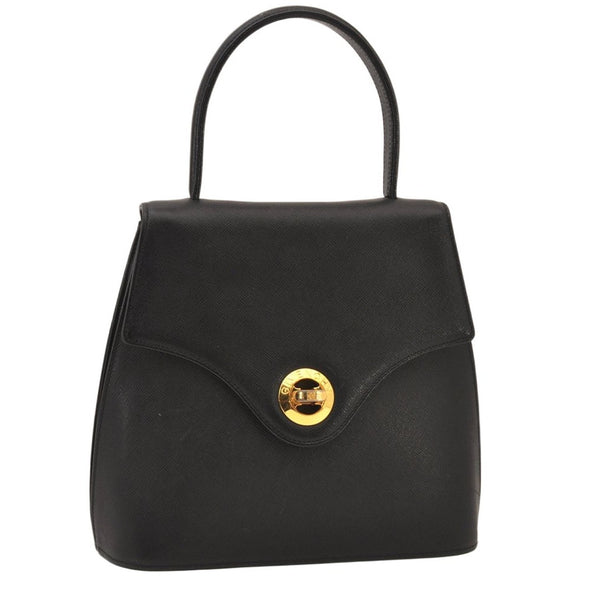 Authentic GIVENCHY Vintage Leather Shoulder Hand Bag Purse Black 8496M